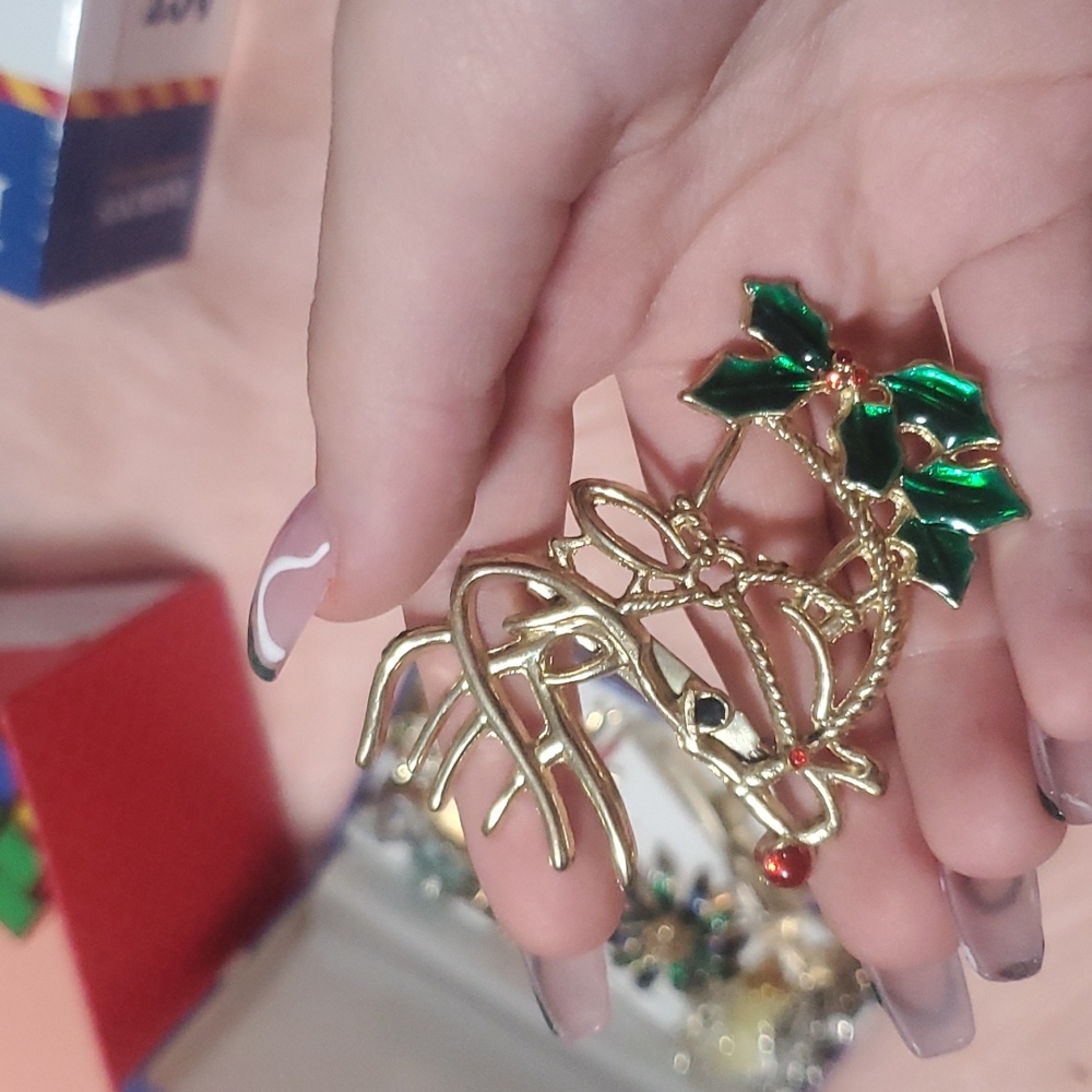 Golden. Rudolph brooch